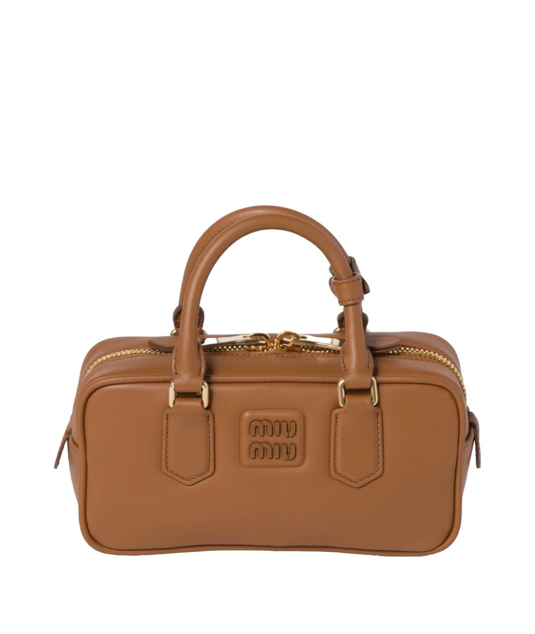 MIU MIU Коричневая кожаная сумка тоут, фото 1