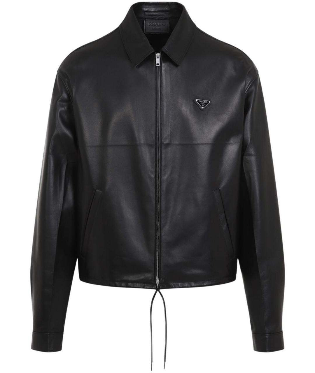 PRADA Черная кожаная куртка, фото 1