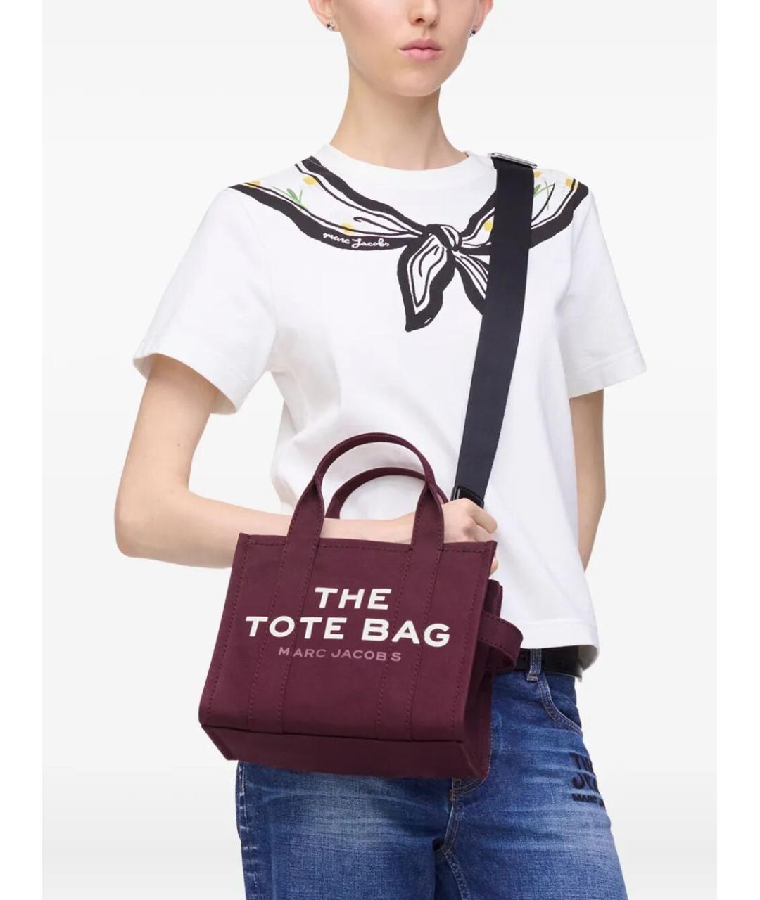 MARC JACOBS Бордовая тканевая сумка тоут, фото 2