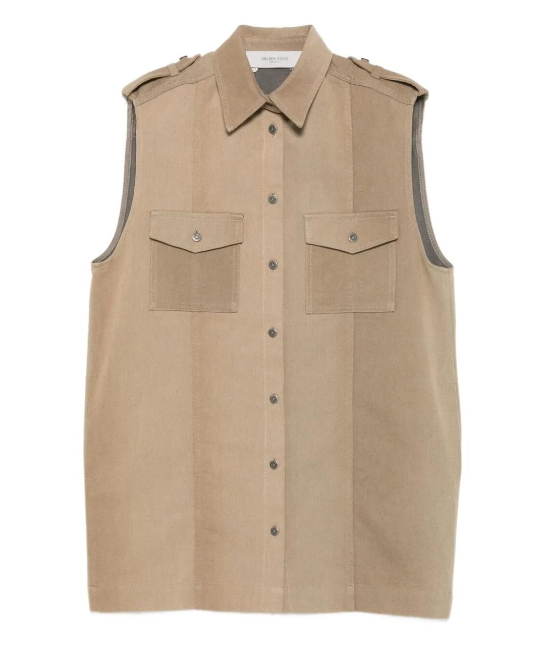 GOLDEN GOOSE DELUXE BRAND Бежевый хлопковый жилет, фото 1