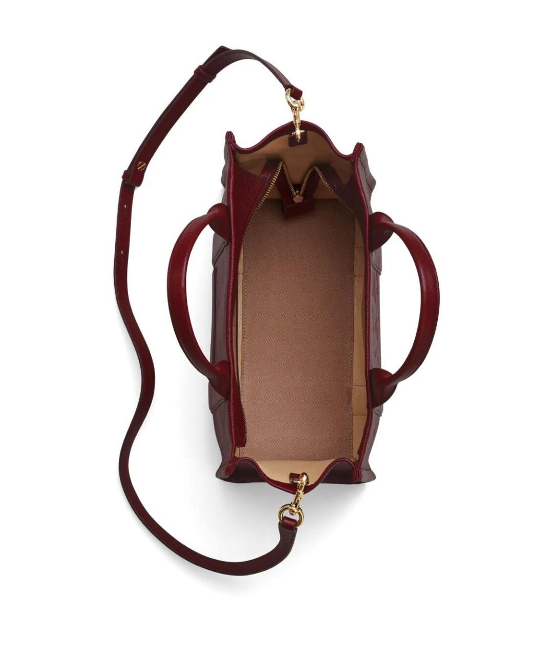 MARC JACOBS Бордовая кожаная сумка тоут, фото 7