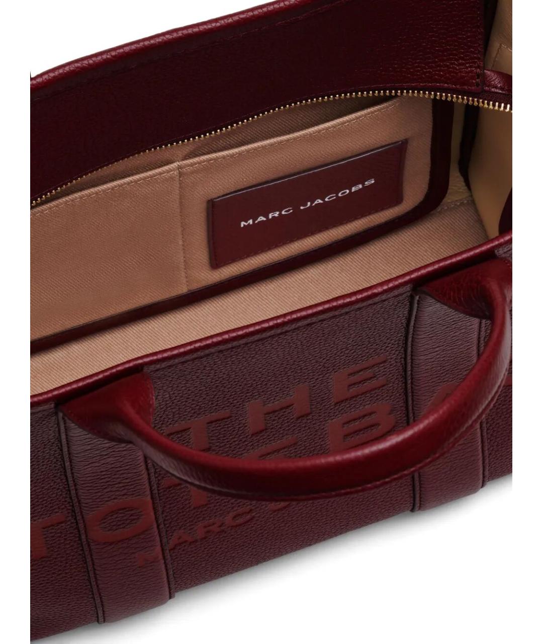 MARC JACOBS Бордовая кожаная сумка тоут, фото 5