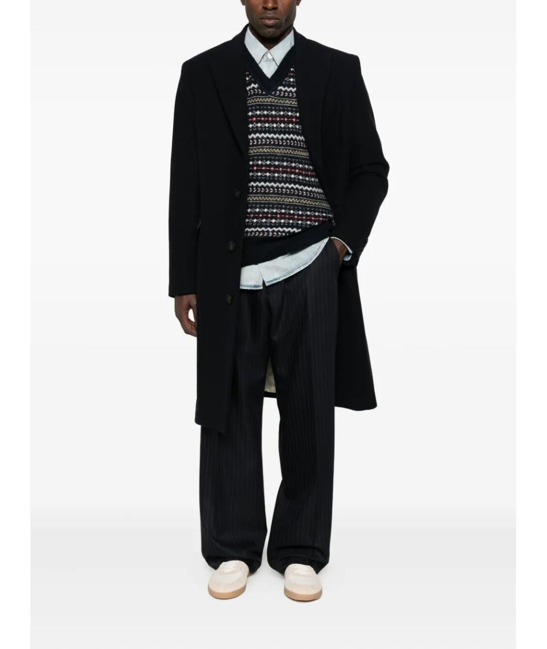 GOLDEN GOOSE DELUXE BRAND Черные шерстяные повседневные брюки, фото 2