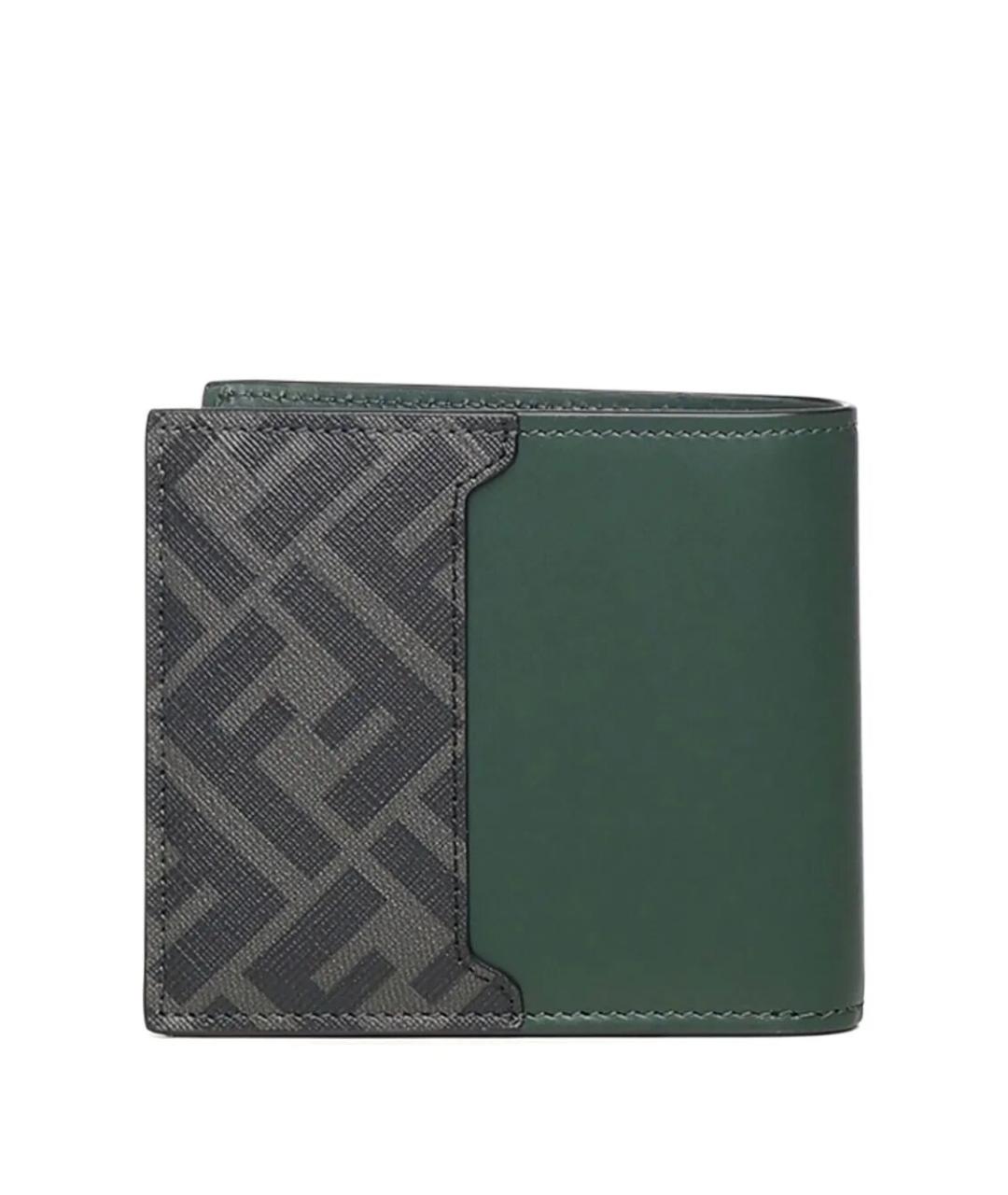 FENDI Антрацитовый кожаный кошелек, фото 2