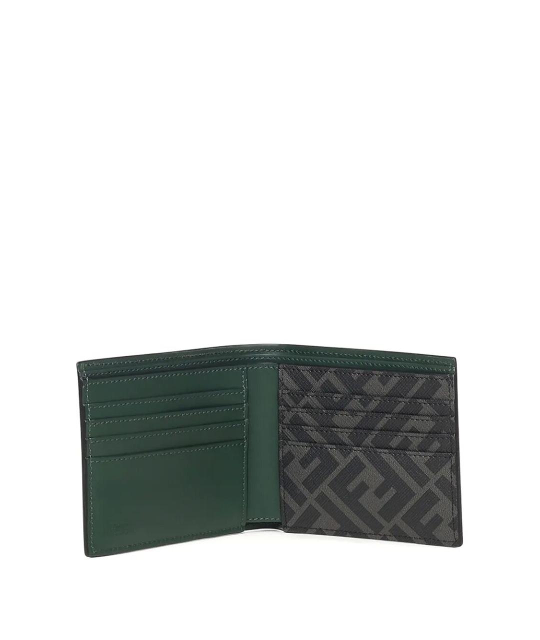 FENDI Антрацитовый кожаный кошелек, фото 3