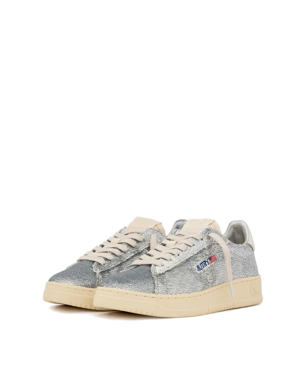 AUTRY Серебряные синтетические кеды, фото 2