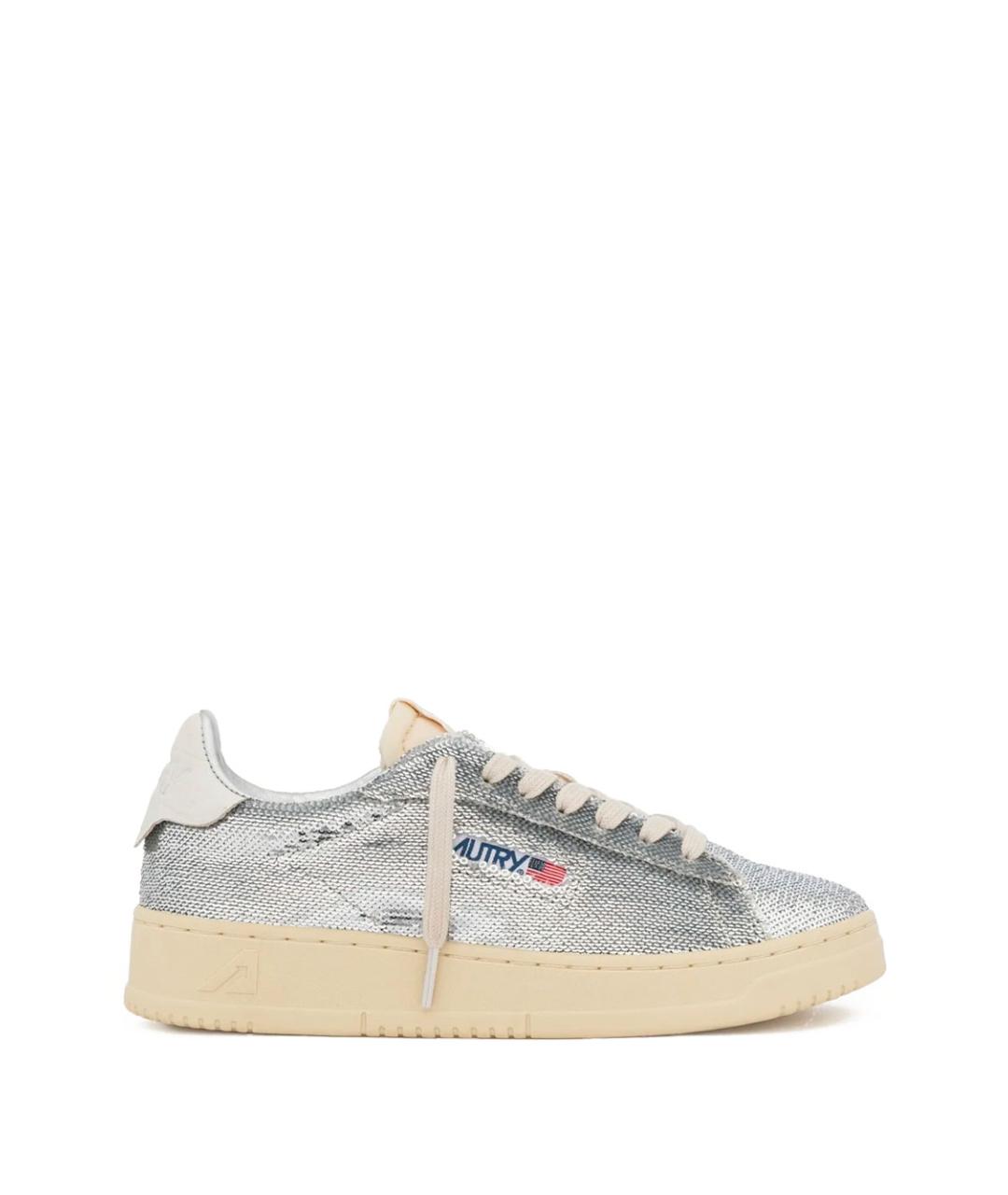 AUTRY Серебряные синтетические кеды, фото 1