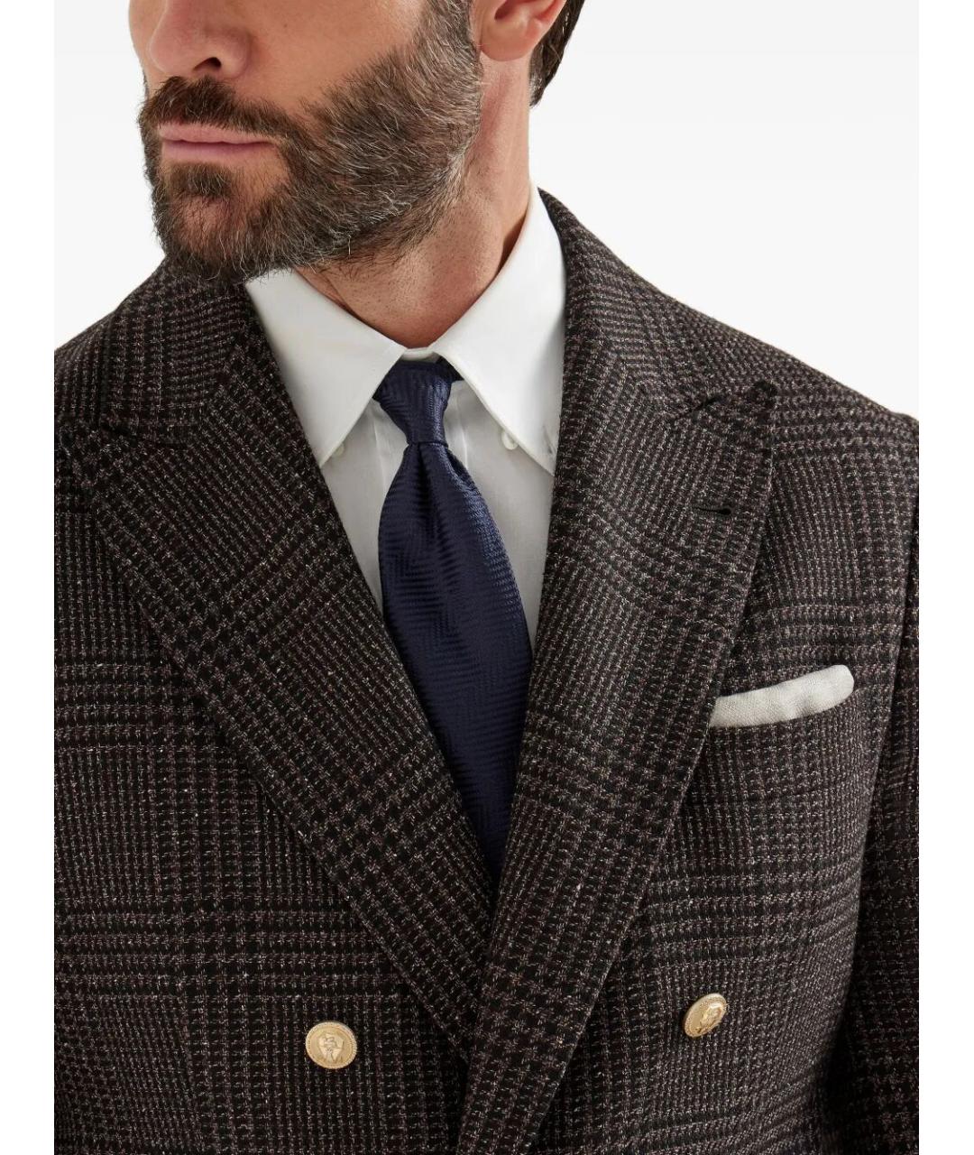 BRUNELLO CUCINELLI Коричневый шерстяной пиджак, фото 5