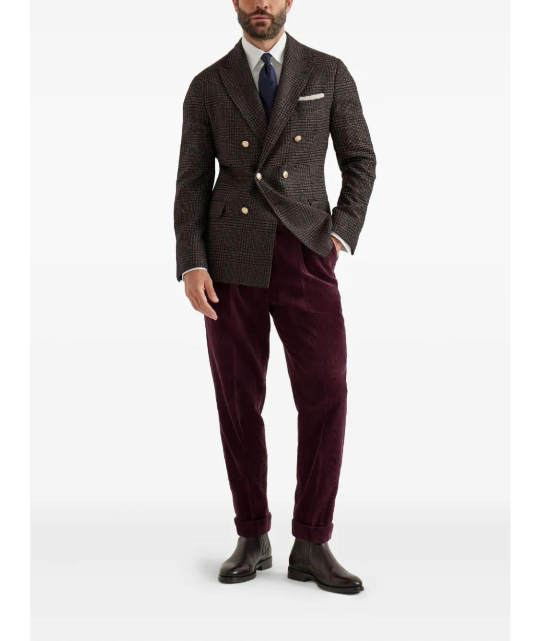 BRUNELLO CUCINELLI Коричневый шерстяной пиджак, фото 2