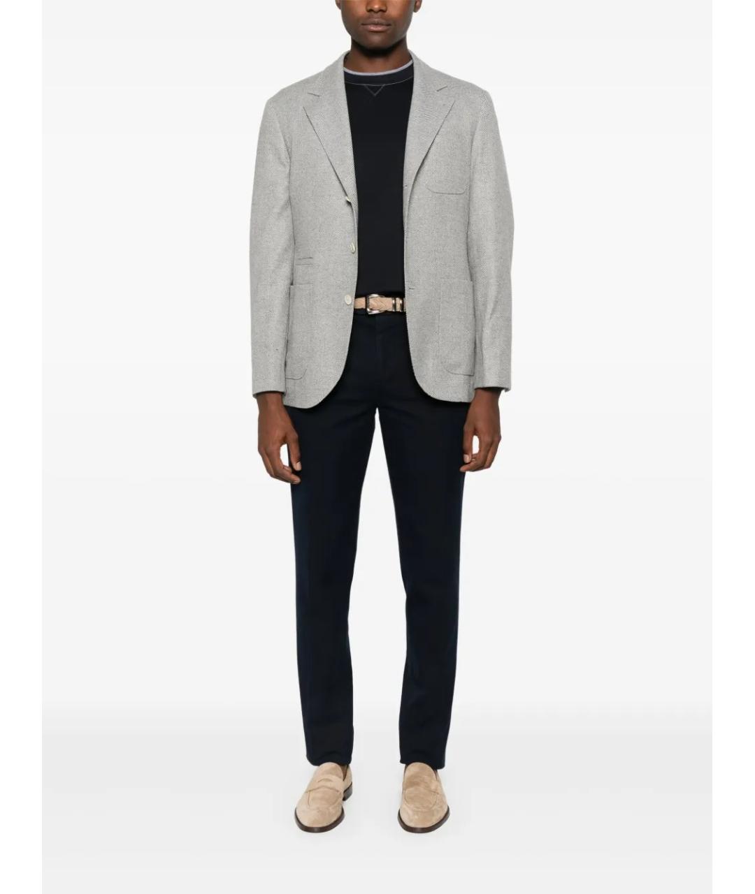 BRUNELLO CUCINELLI Черные хлопковые прямые джинсы, фото 4