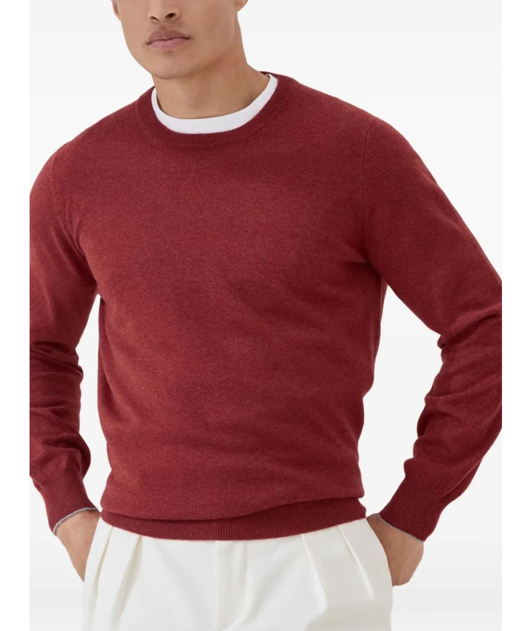 BRUNELLO CUCINELLI Красный кашемировый джемпер / свитер, фото 2