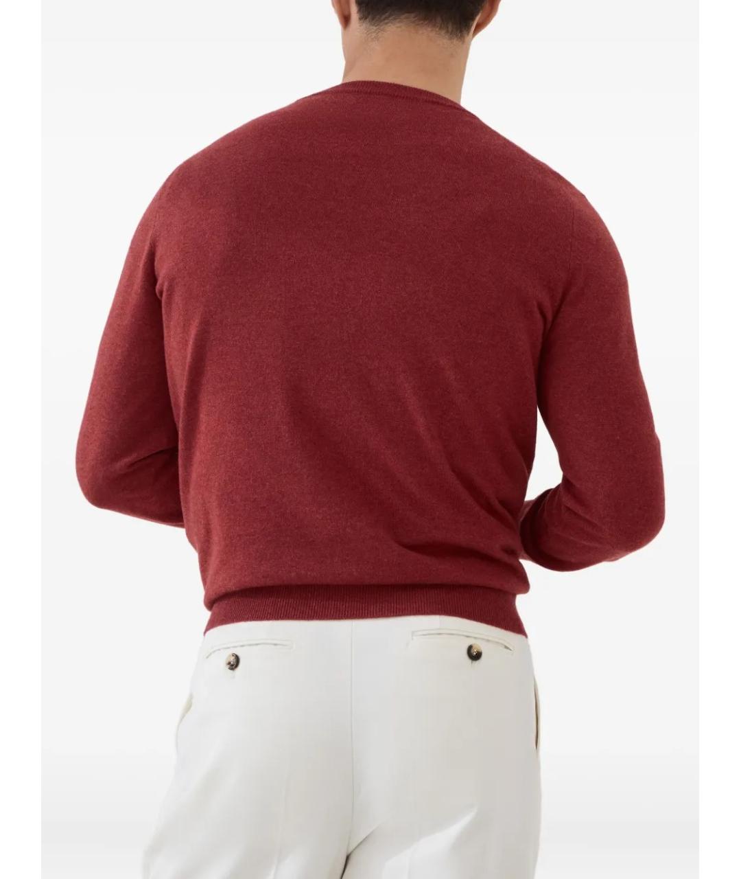 BRUNELLO CUCINELLI Красный кашемировый джемпер / свитер, фото 3