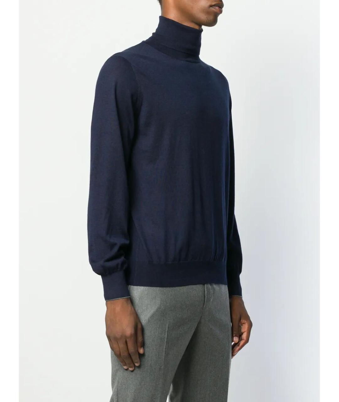 BRUNELLO CUCINELLI Синяя шерстяная водолазка, фото 2