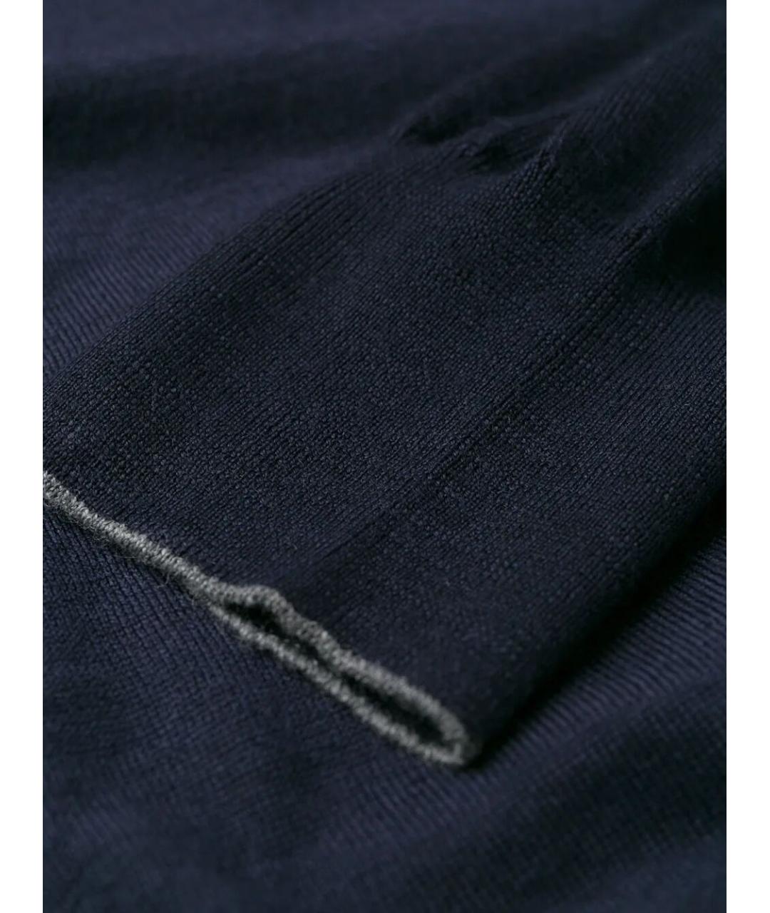 BRUNELLO CUCINELLI Синяя шерстяная водолазка, фото 4