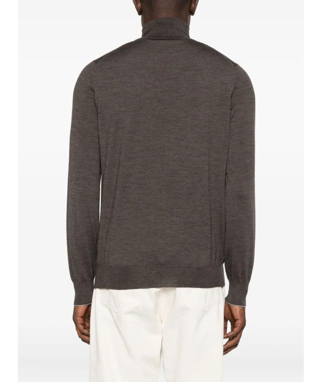 BRUNELLO CUCINELLI Коричневая шерстяная водолазка, фото 4