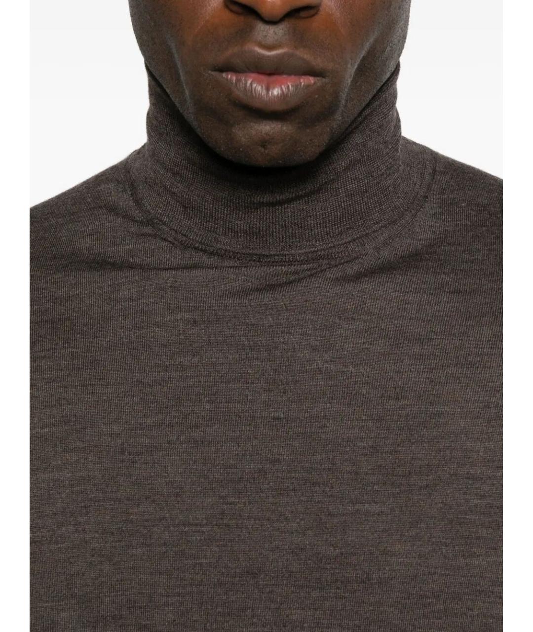 BRUNELLO CUCINELLI Коричневая шерстяная водолазка, фото 5