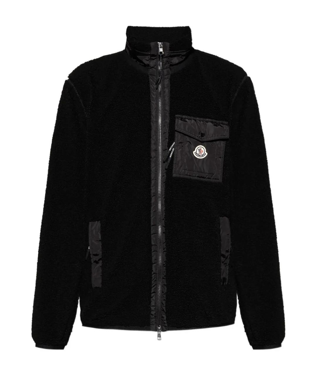 MONCLER Черная полиэстеровая куртка, фото 1
