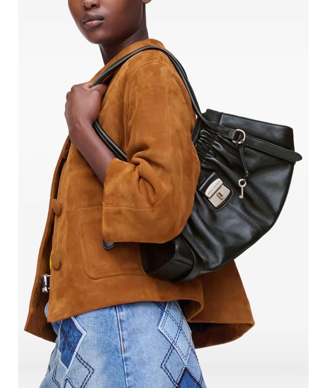 MARC JACOBS Черная кожаная сумка с короткими ручками, фото 2
