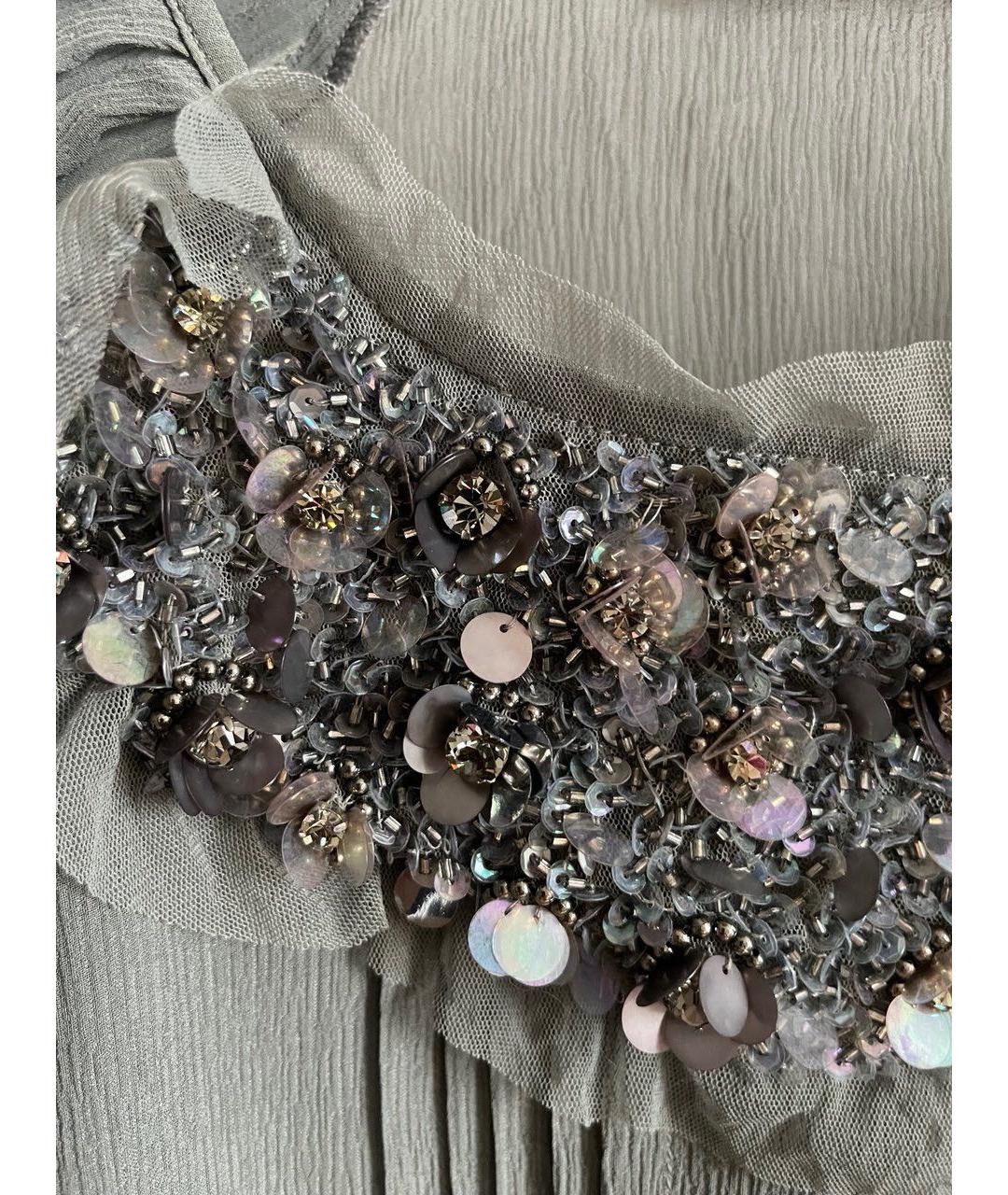 BLUGIRL Серая шелковая блузы, фото 4