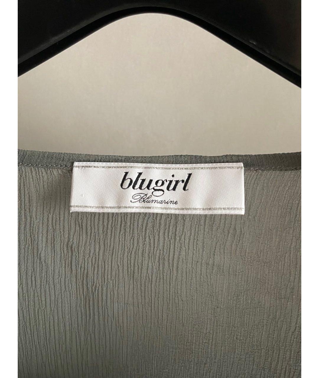 BLUGIRL Серая шелковая блузы, фото 3