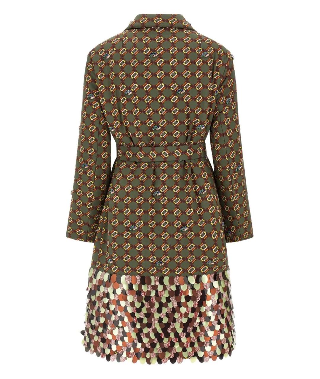 DRIES VAN NOTEN Хаки шелковое пальто, фото 2