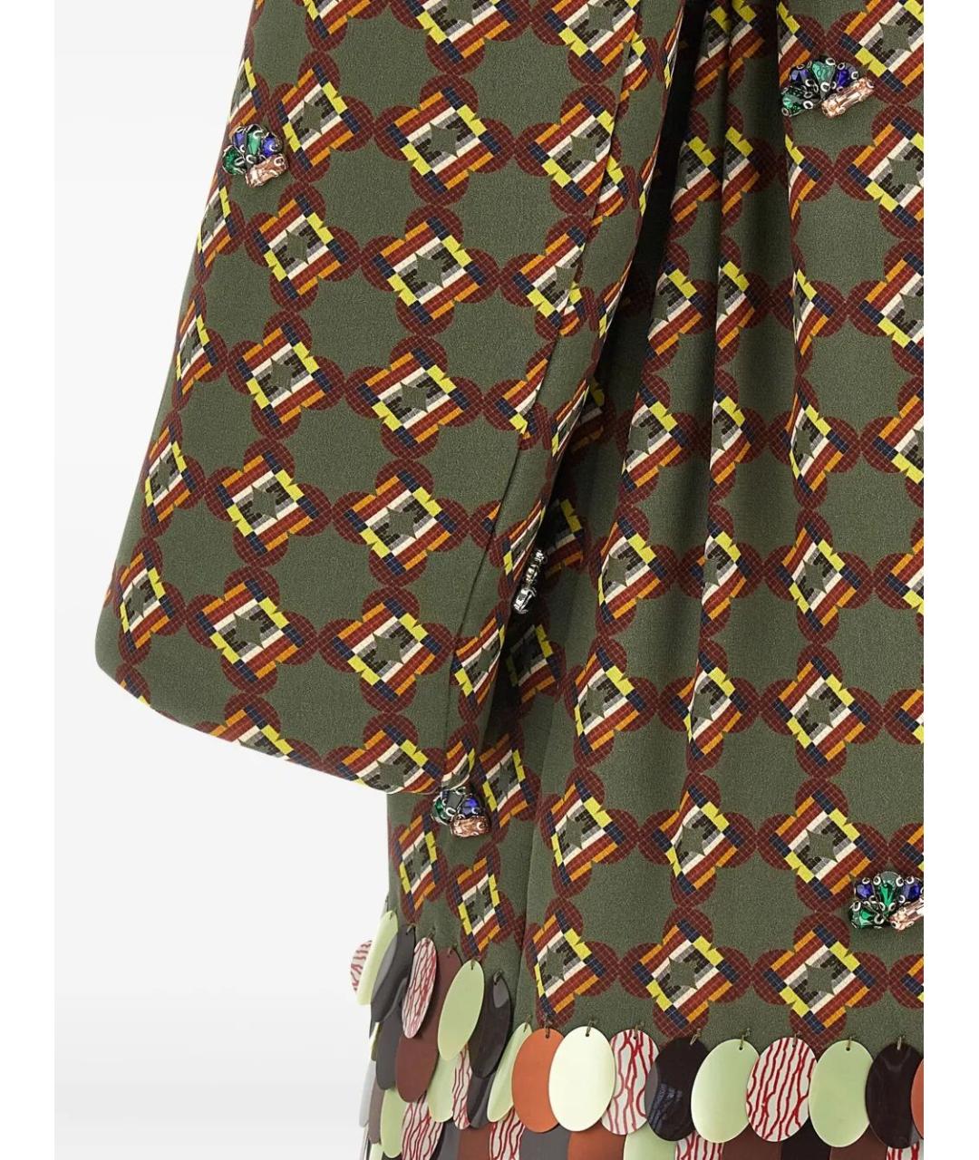 DRIES VAN NOTEN Хаки шелковое пальто, фото 4