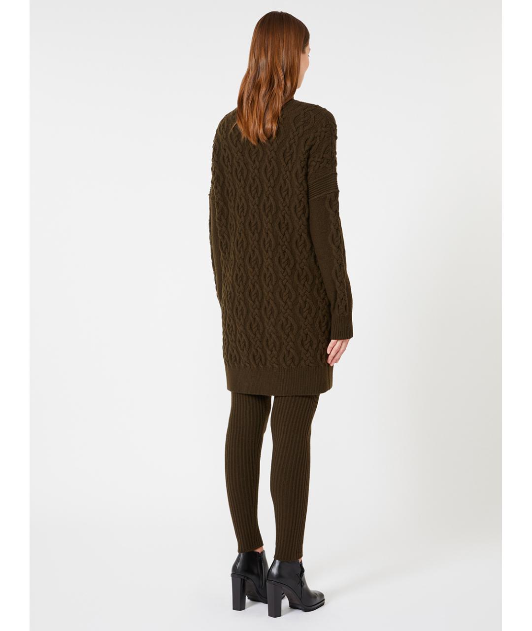 MAX MARA Коричневое шерстяное повседневное платье, фото 3