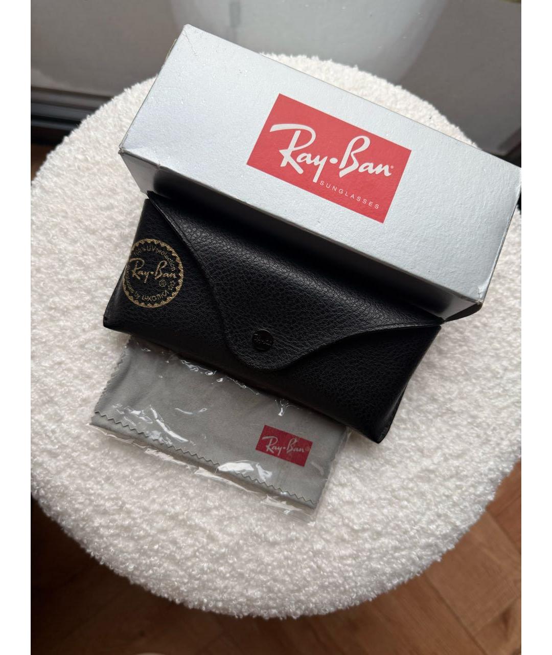 RAY BAN Серебряные металлические солнцезащитные очки, фото 4