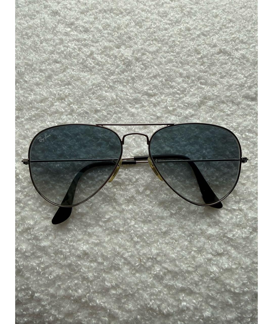RAY BAN Серебряные металлические солнцезащитные очки, фото 3