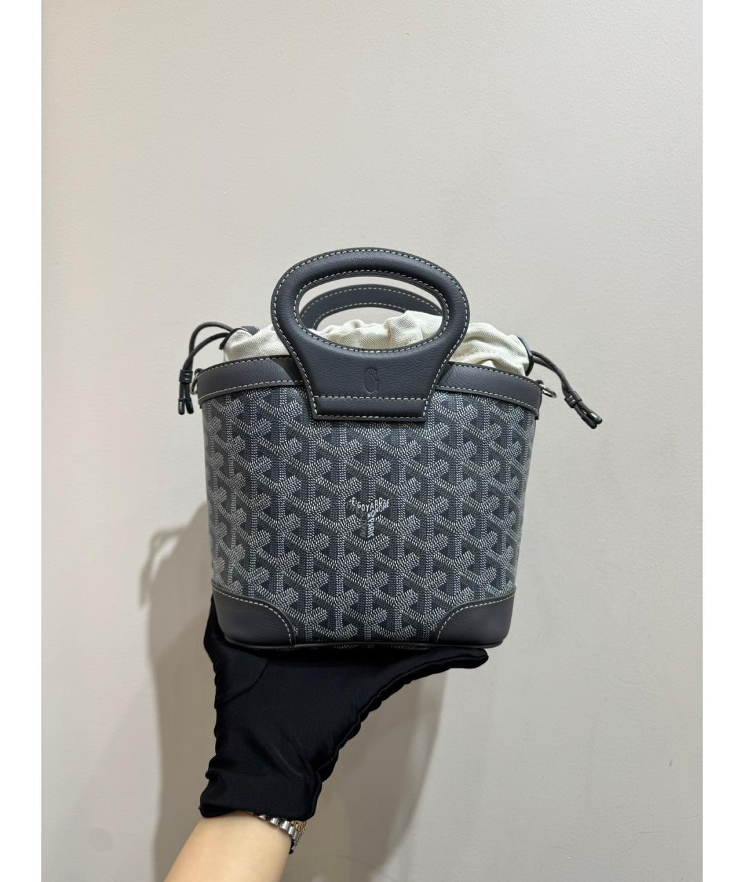 GOYARD Серая сумка через плечо из искусственной кожи, фото 4