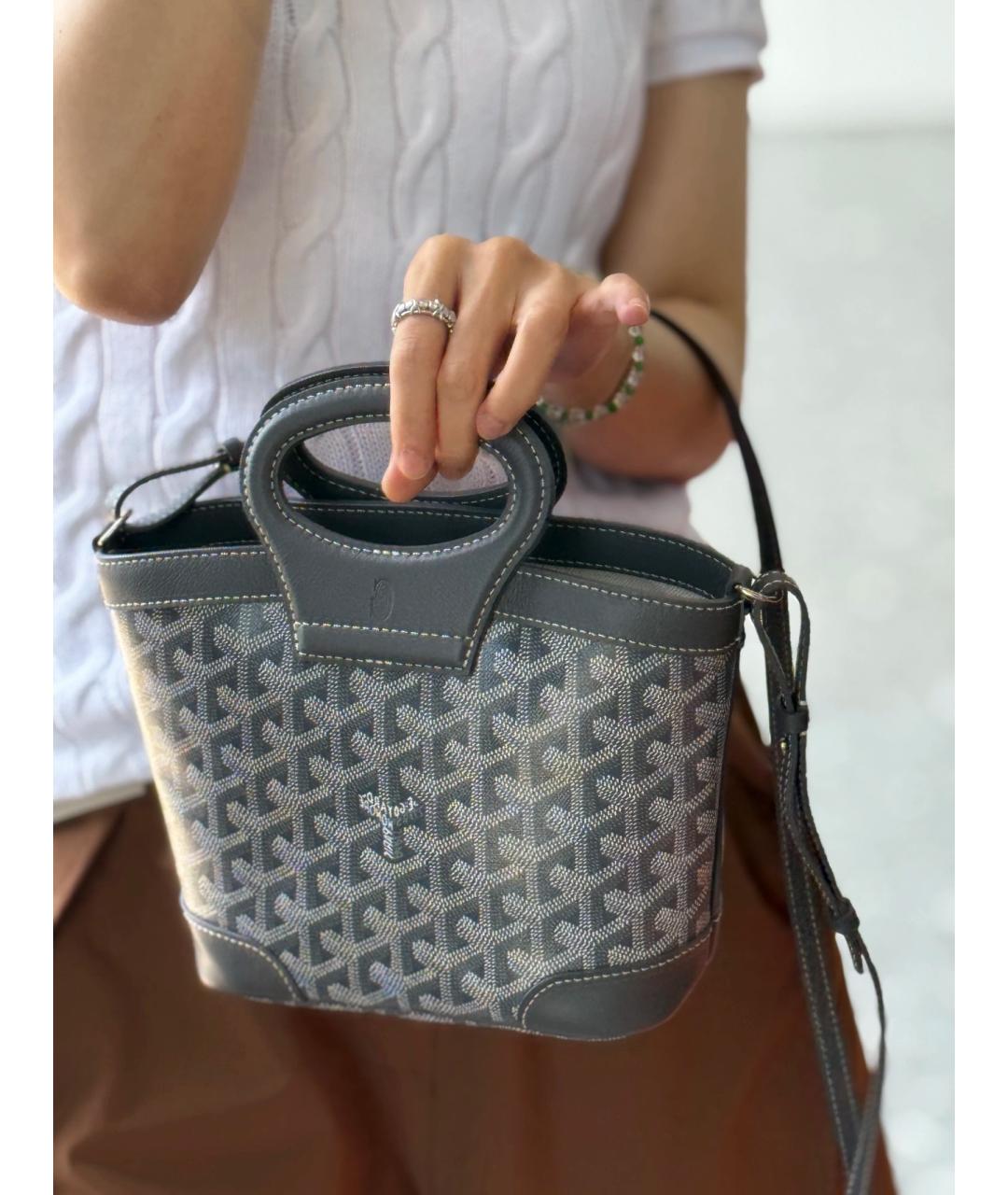 GOYARD Серая сумка через плечо из искусственной кожи, фото 8
