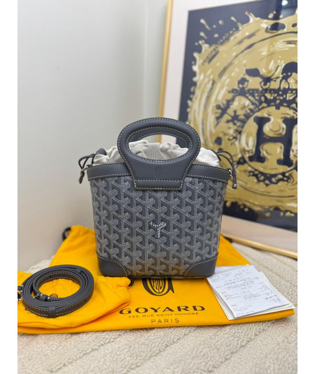 GOYARD Серая сумка через плечо из искусственной кожи, фото 10
