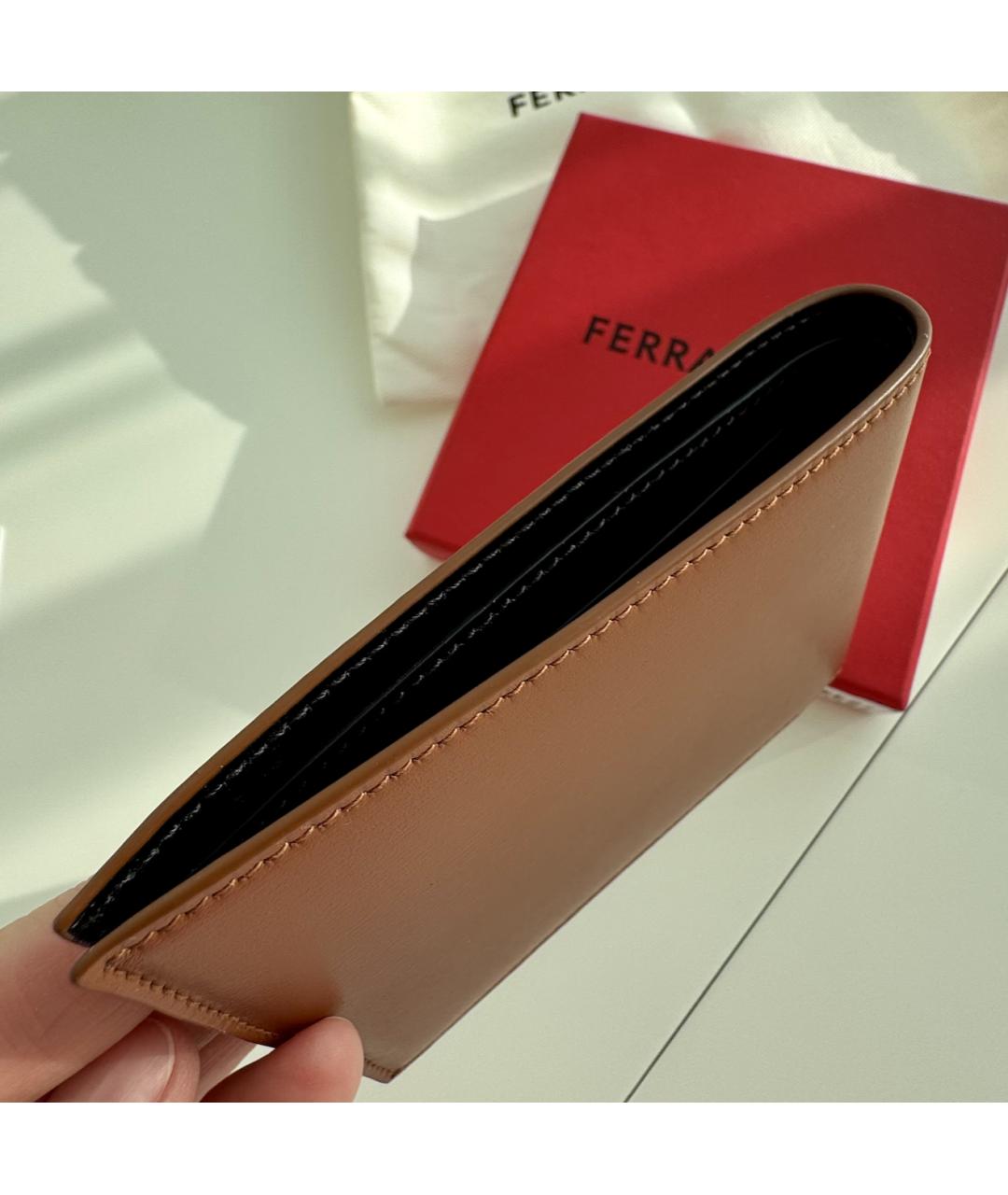 FERRAGAMO Коричневый кожаный кошелек, фото 7