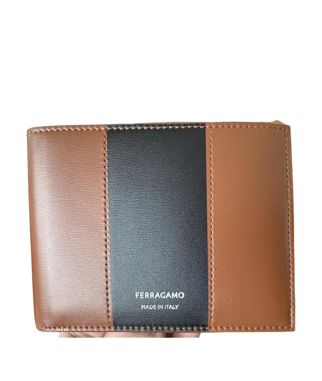 FERRAGAMO Коричневый кожаный кошелек, фото 10
