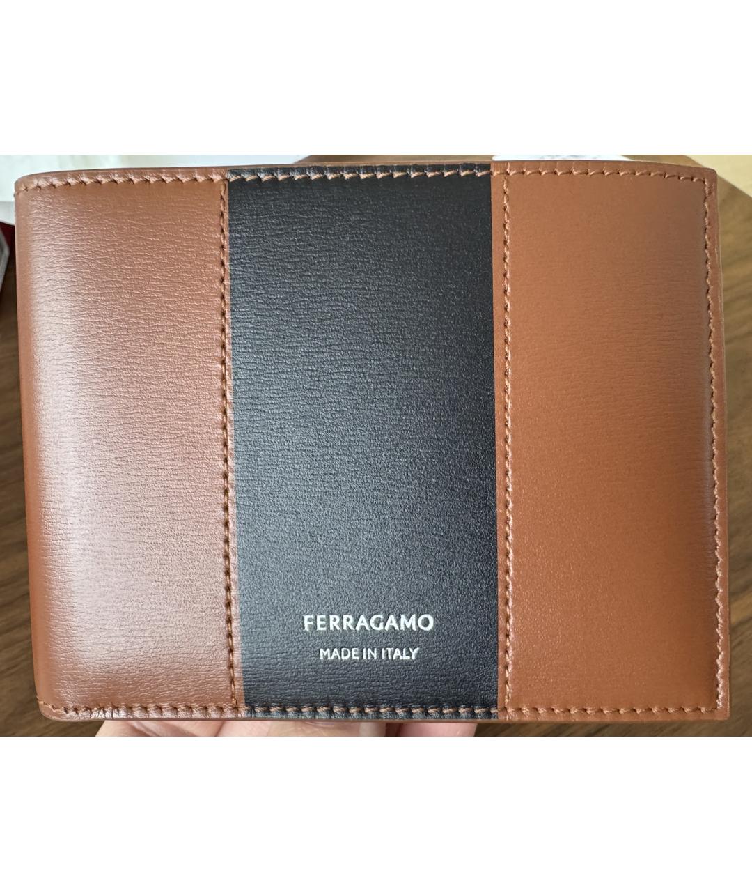 FERRAGAMO Коричневый кожаный кошелек, фото 9