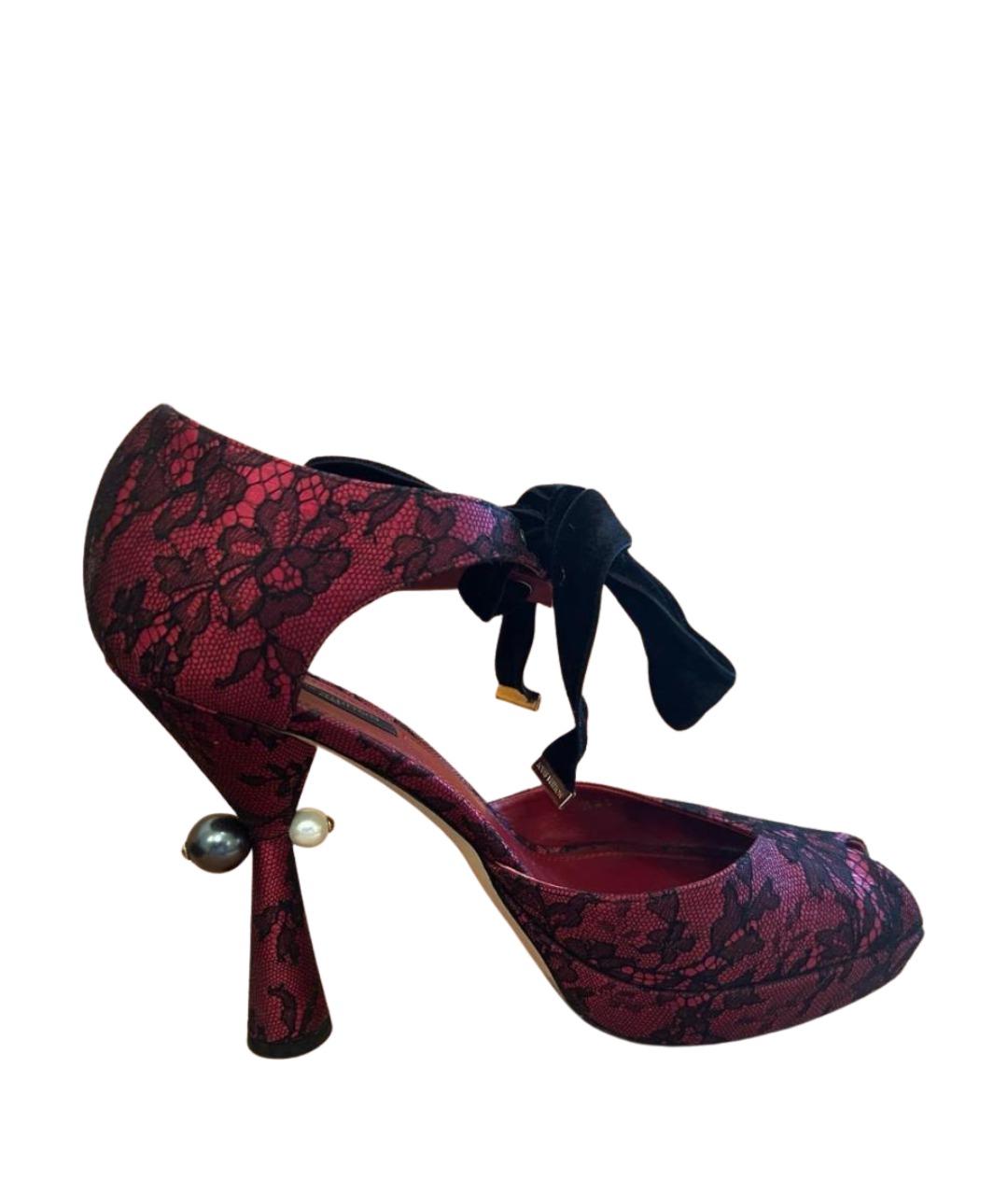 LOUIS VUITTON Бордовые босоножки, фото 1