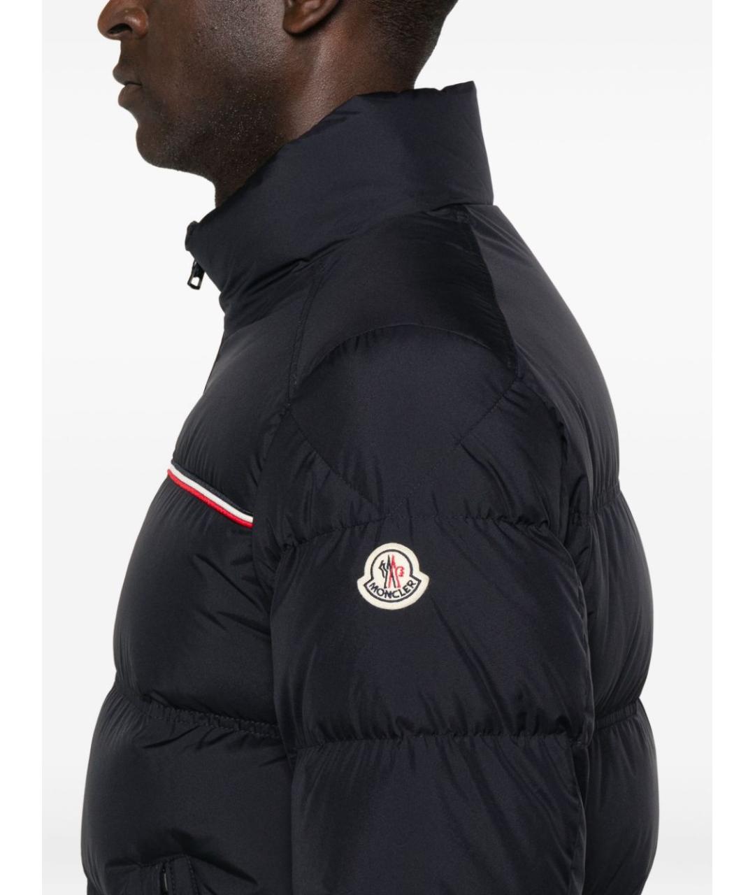 MONCLER Темно-синий полиамидовый пуховик, фото 2