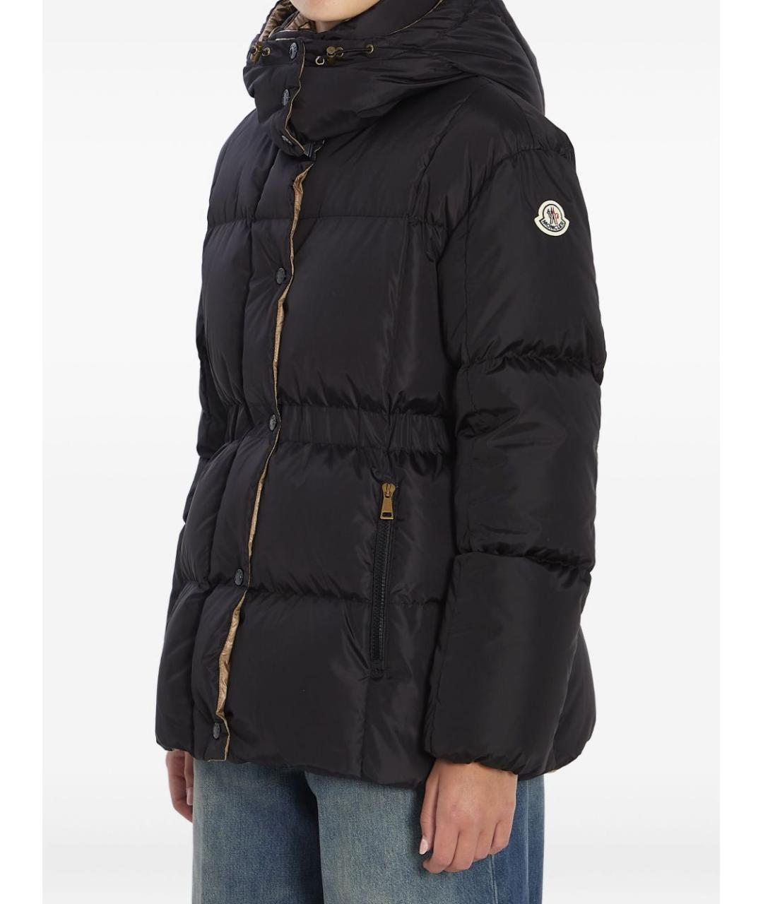MONCLER Черный полиамидовый пуховик, фото 4