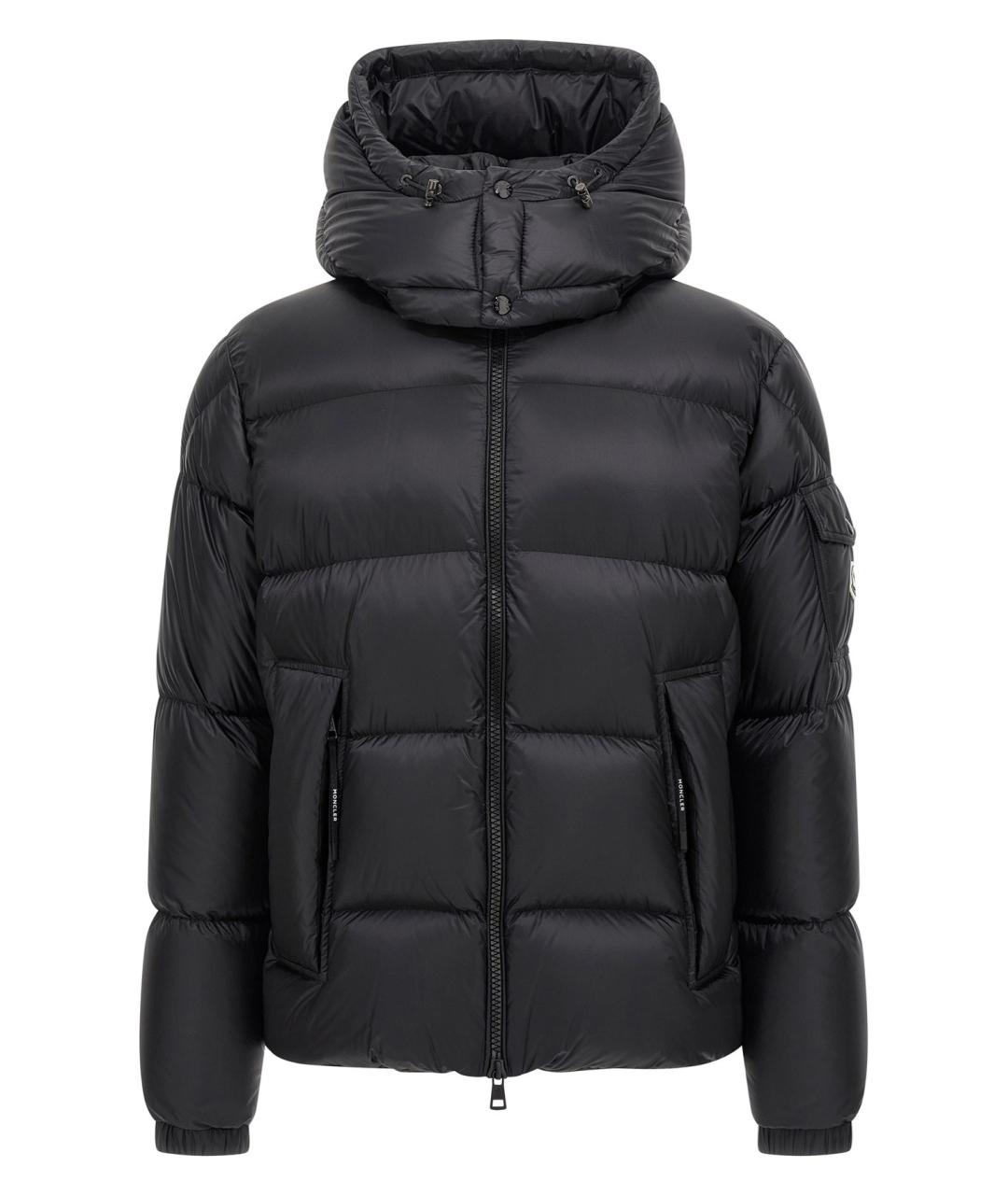 MONCLER Черный полиамидовый пуховик, фото 1