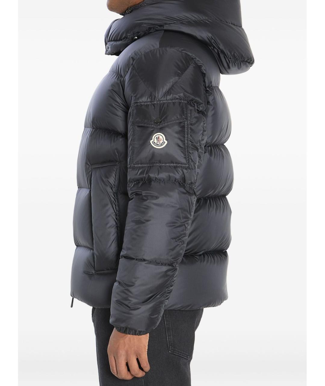 MONCLER Черный полиамидовый пуховик, фото 4