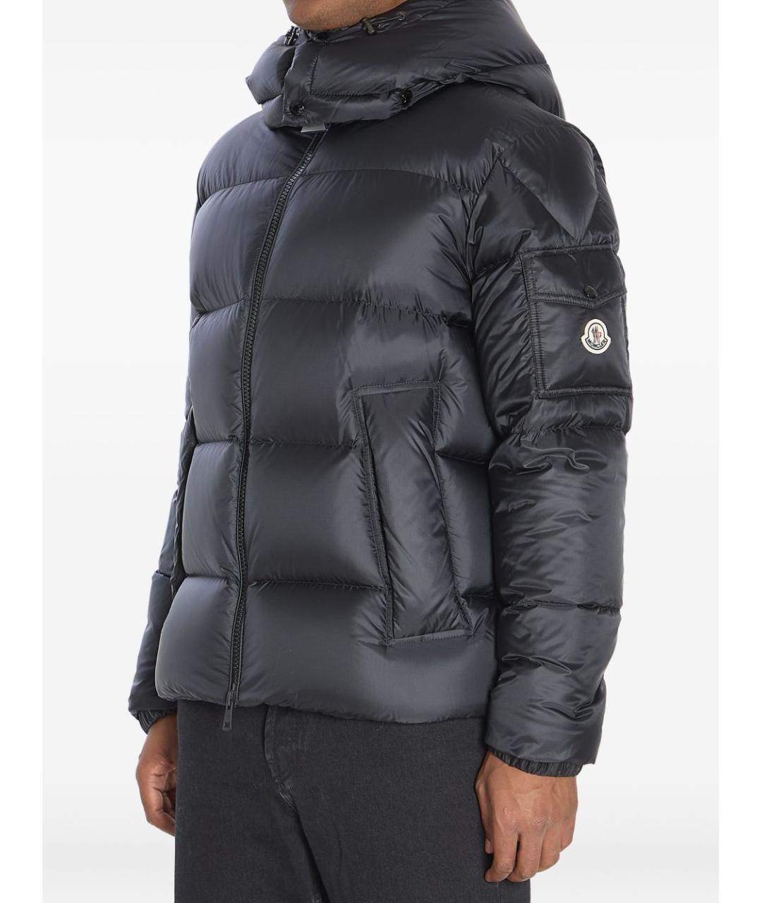 MONCLER Черный полиамидовый пуховик, фото 3