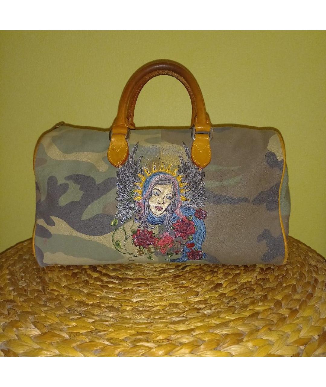 PHILIPP PLEIN Хаки деним сумка с короткими ручками, фото 10