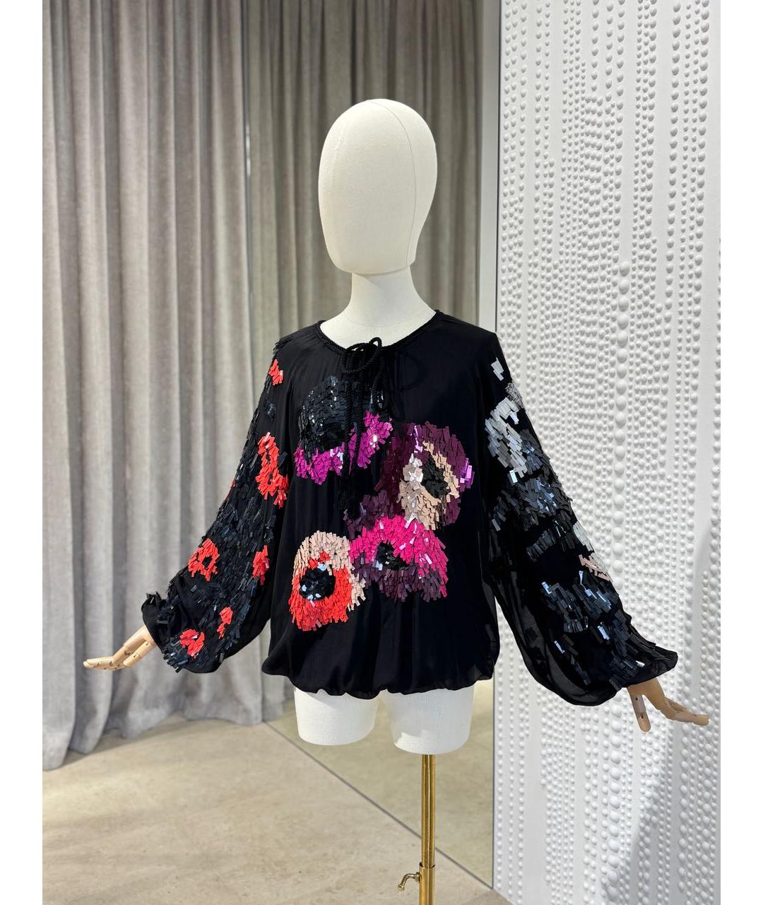 LANVIN Черная шелковая блузы, фото 5