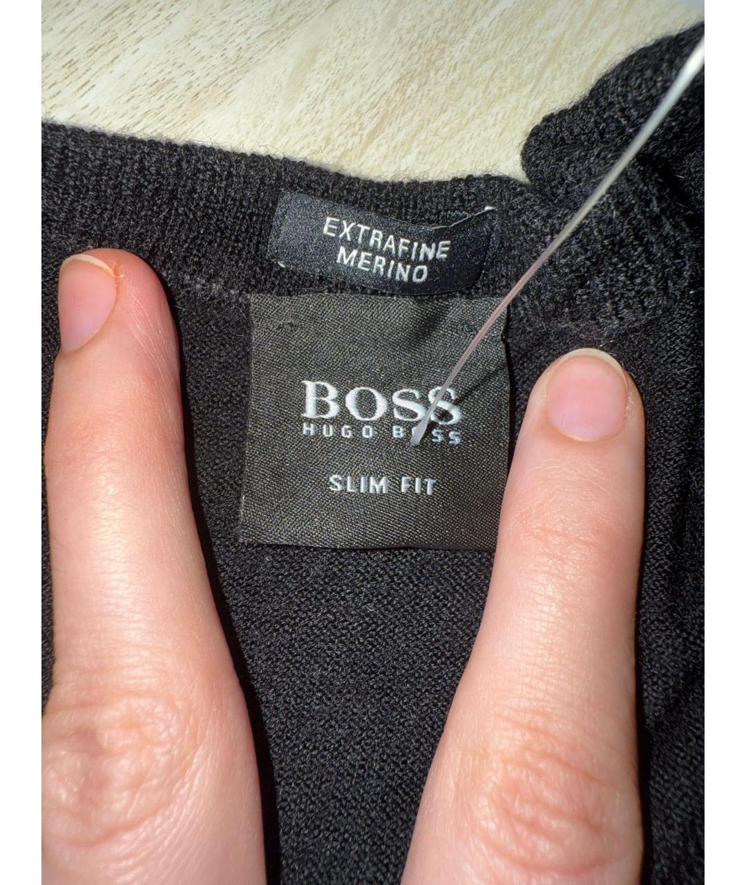 HUGO BOSS Черный шерстяной джемпер / свитер, фото 4