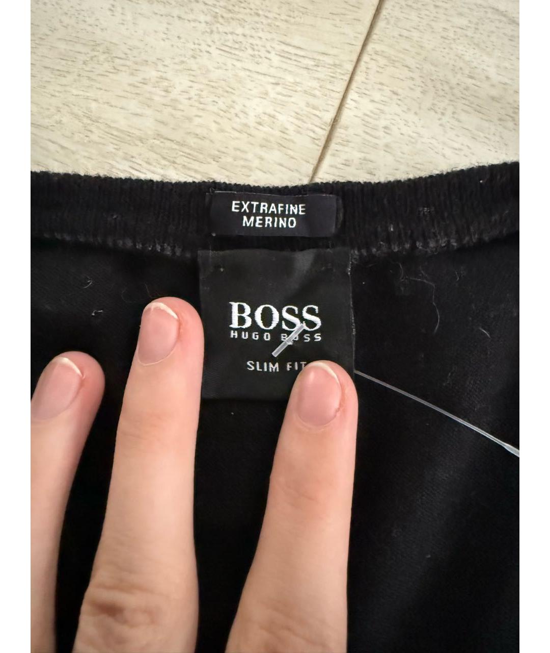 HUGO BOSS Черный шерстяной джемпер / свитер, фото 3