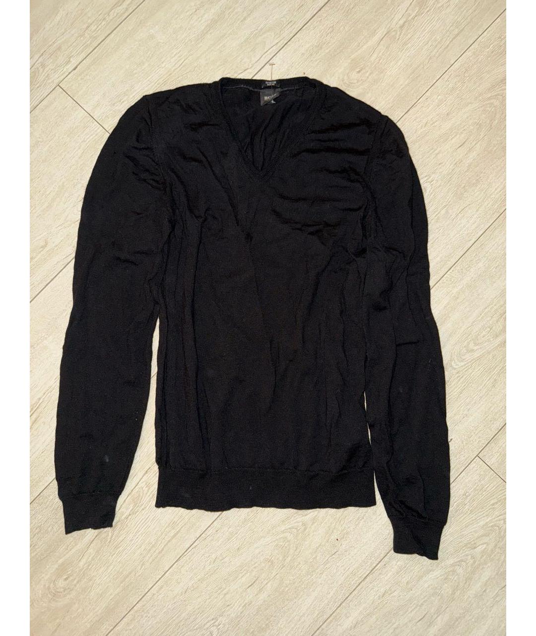 HUGO BOSS Черный шерстяной джемпер / свитер, фото 3