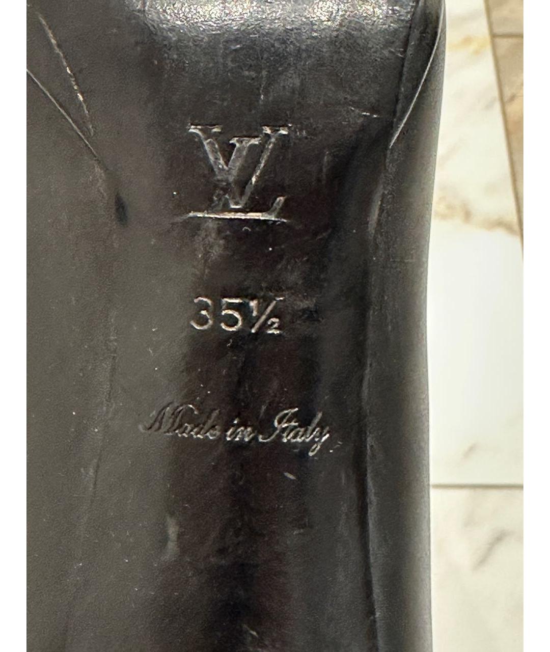 LOUIS VUITTON Черные кожаные сапоги, фото 7