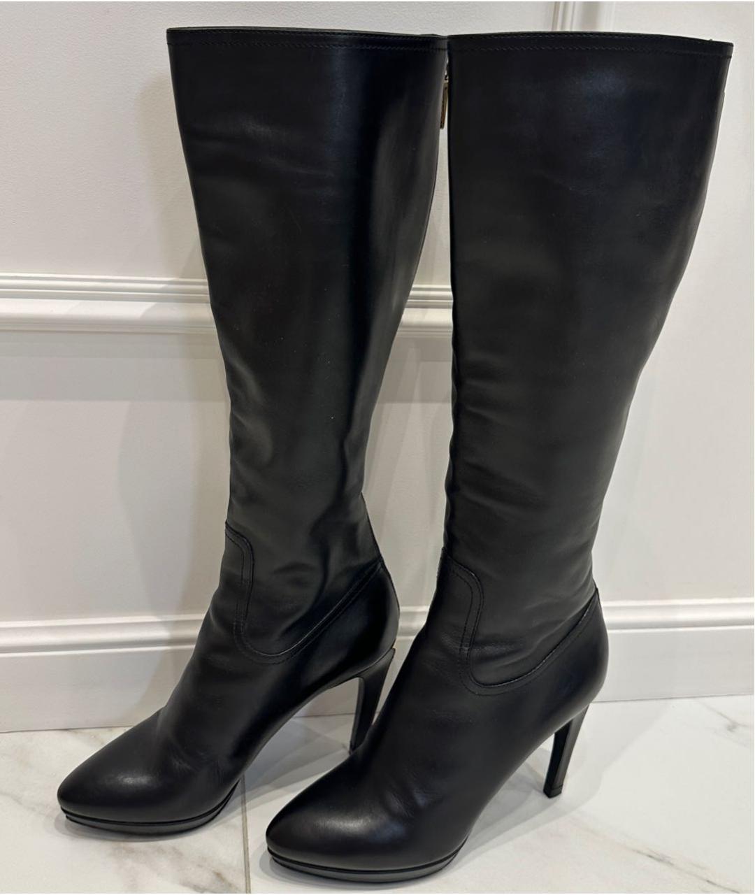 LOUIS VUITTON Черные кожаные сапоги, фото 5