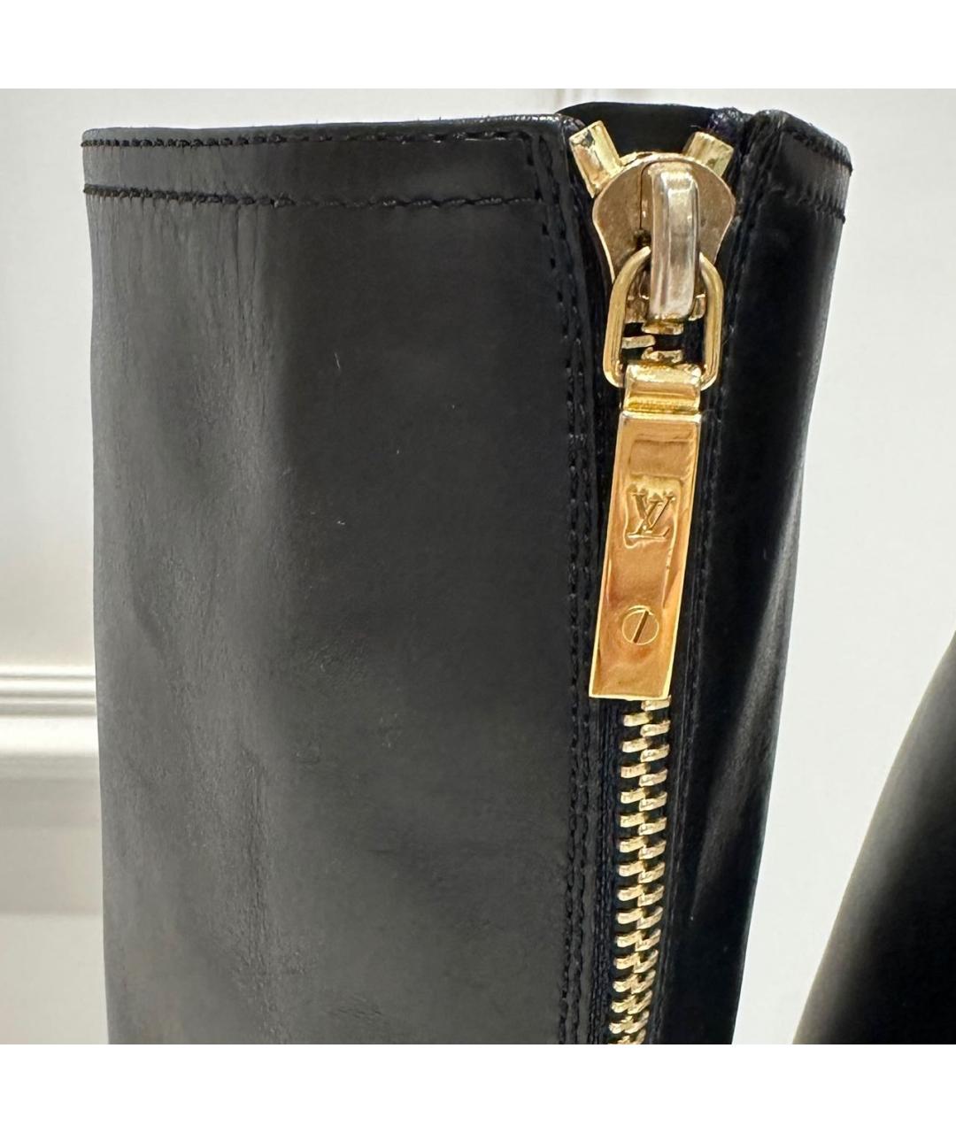 LOUIS VUITTON Черные кожаные сапоги, фото 6