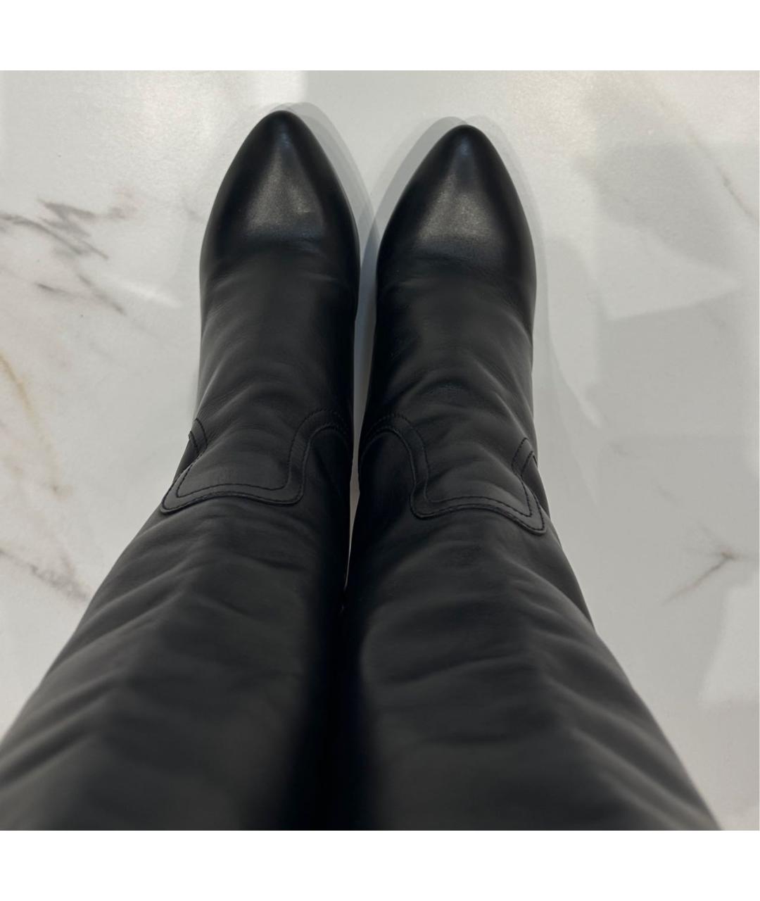 LOUIS VUITTON Черные кожаные сапоги, фото 3
